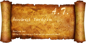 Ásványi Terézia névjegykártya